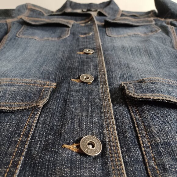 Contrast Jeans Stretch Denim Jacket - Picture 5 of 16